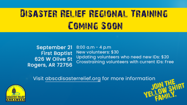 Disaster Relief Training at First Baptist, Rogers